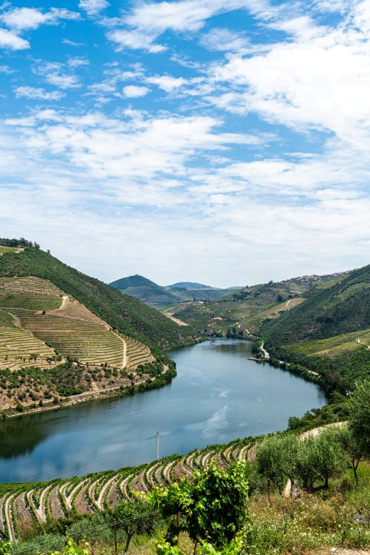 body of water surrounded by terraced vineyards- Best road trips in Europe